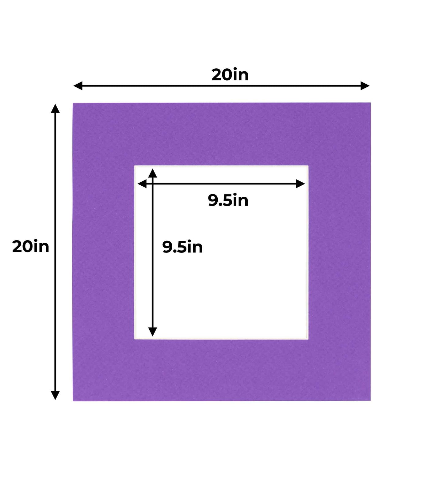 Pack of 25 Purple Precut Acid-Free Matboard Set with Clear Bags & Backings
