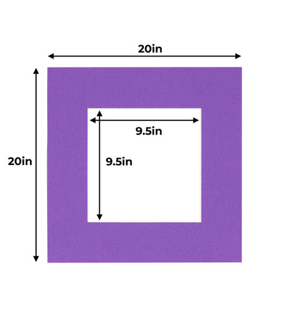 Pack of 25 Purple Precut Acid-Free Matboard Set with Clear Bags & Backings