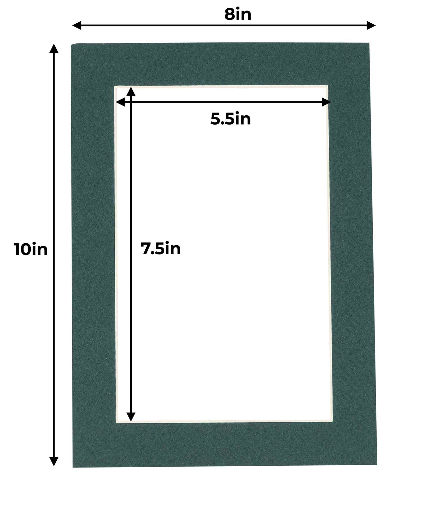Pack of 10 Forest Green Precut Acid-Free Matboards