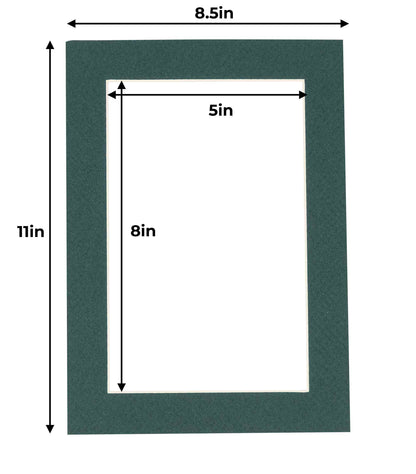 Forest Green Precut Acid-Free Matboard Set with Clear Bag & Backing