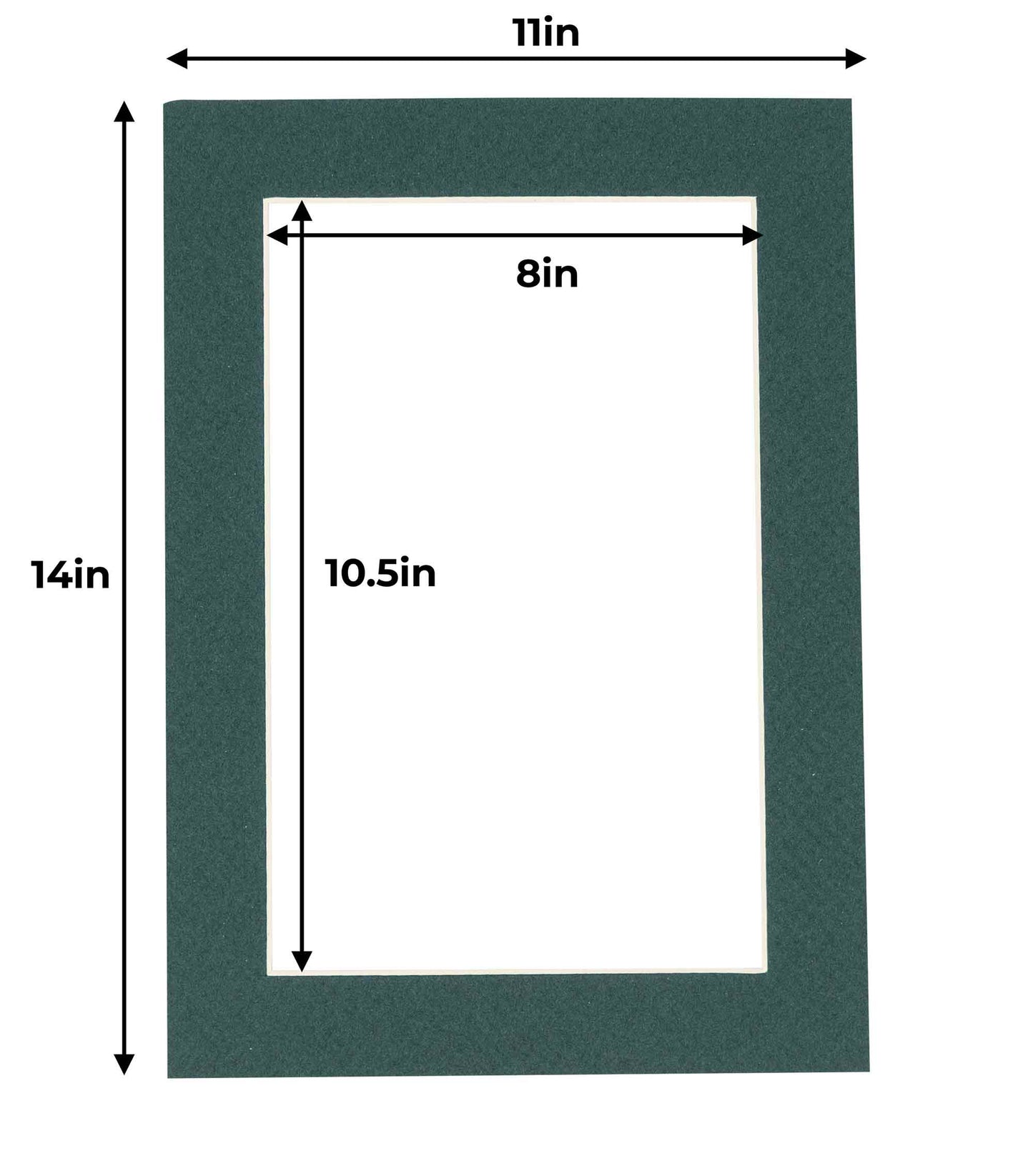 Pack of 10 Forest Green Precut Acid-Free Matboards