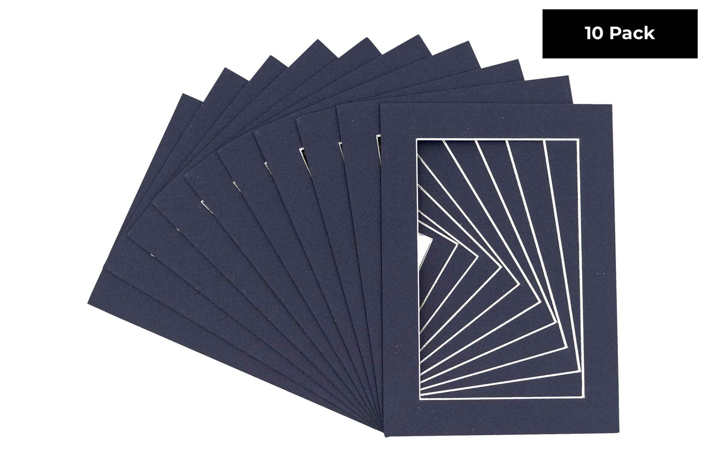 Pack of 10 Navy Blue Precut Acid-Free Matboards