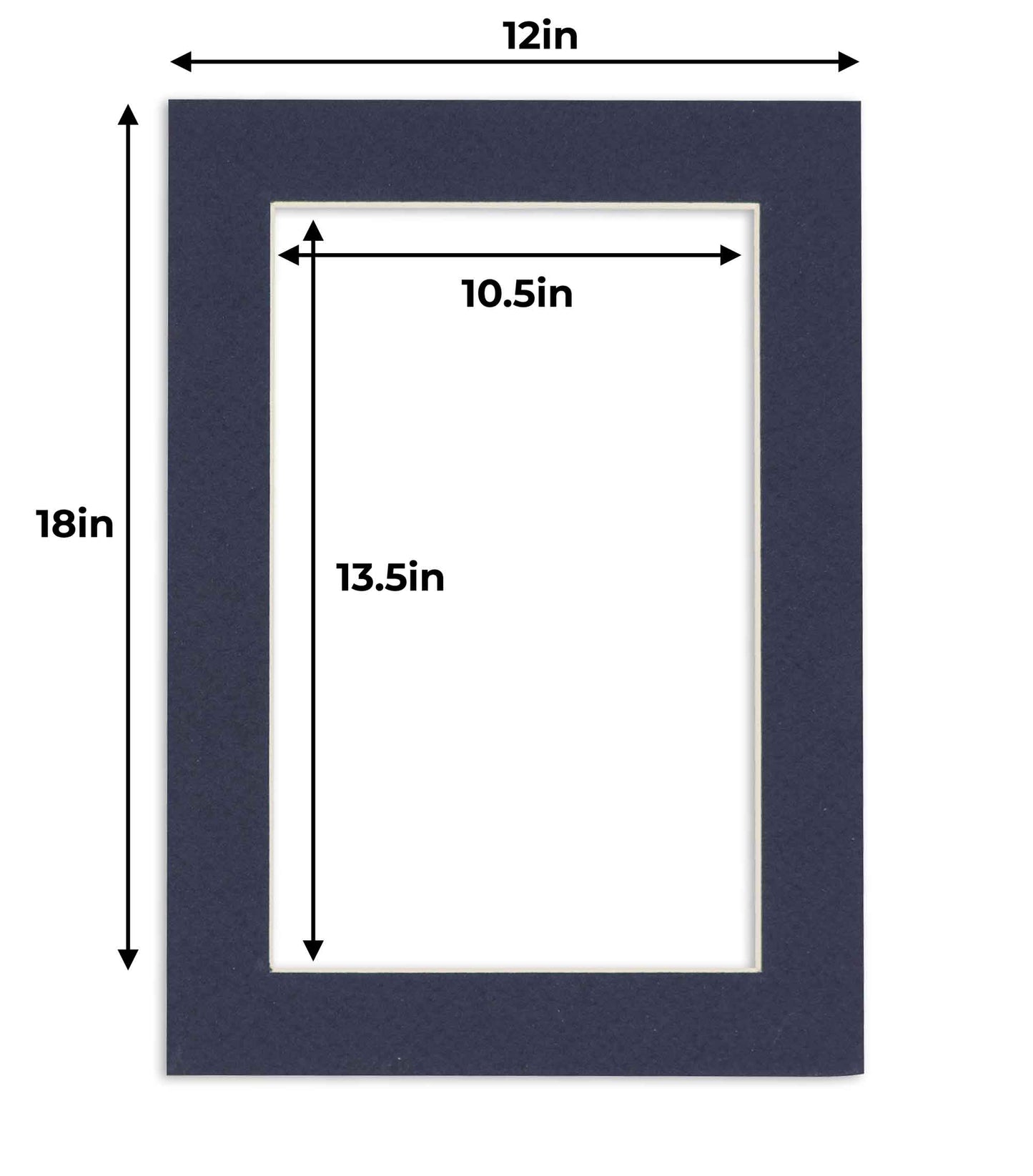 Pack of 10 Navy Blue Precut Acid-Free Matboard Set with Clear Bags & Backings