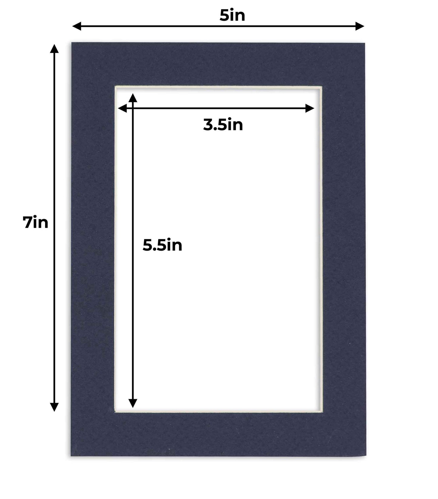 Pack of 10 Navy Blue Precut Acid-Free Matboard Set with Clear Bags & Backings