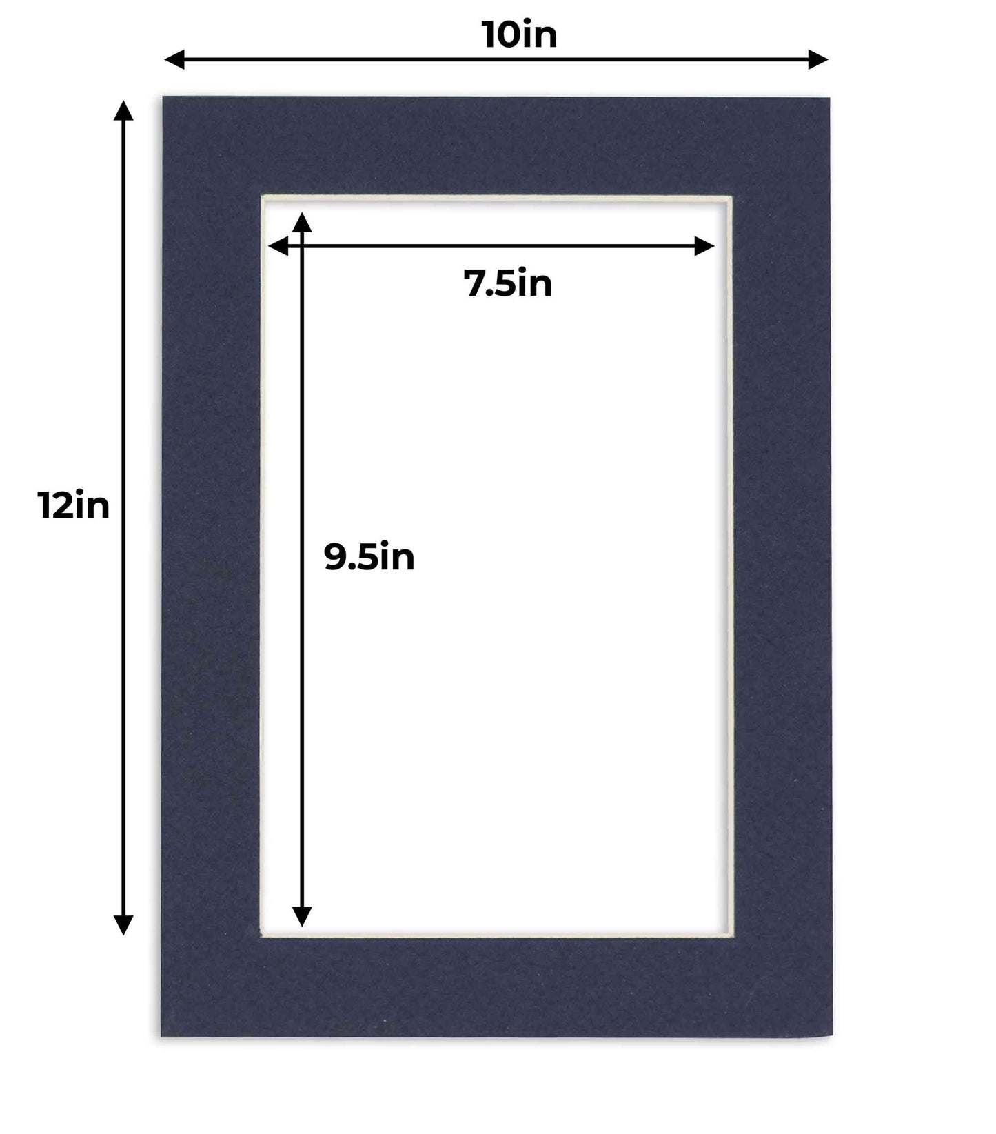 Pack of 25 Navy Blue Precut Acid-Free Matboard Set with Clear Bags & Backings