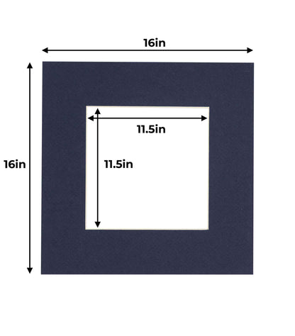 Pack of 25 Navy Blue Precut Acid-Free Matboard Set with Clear Bags & Backings