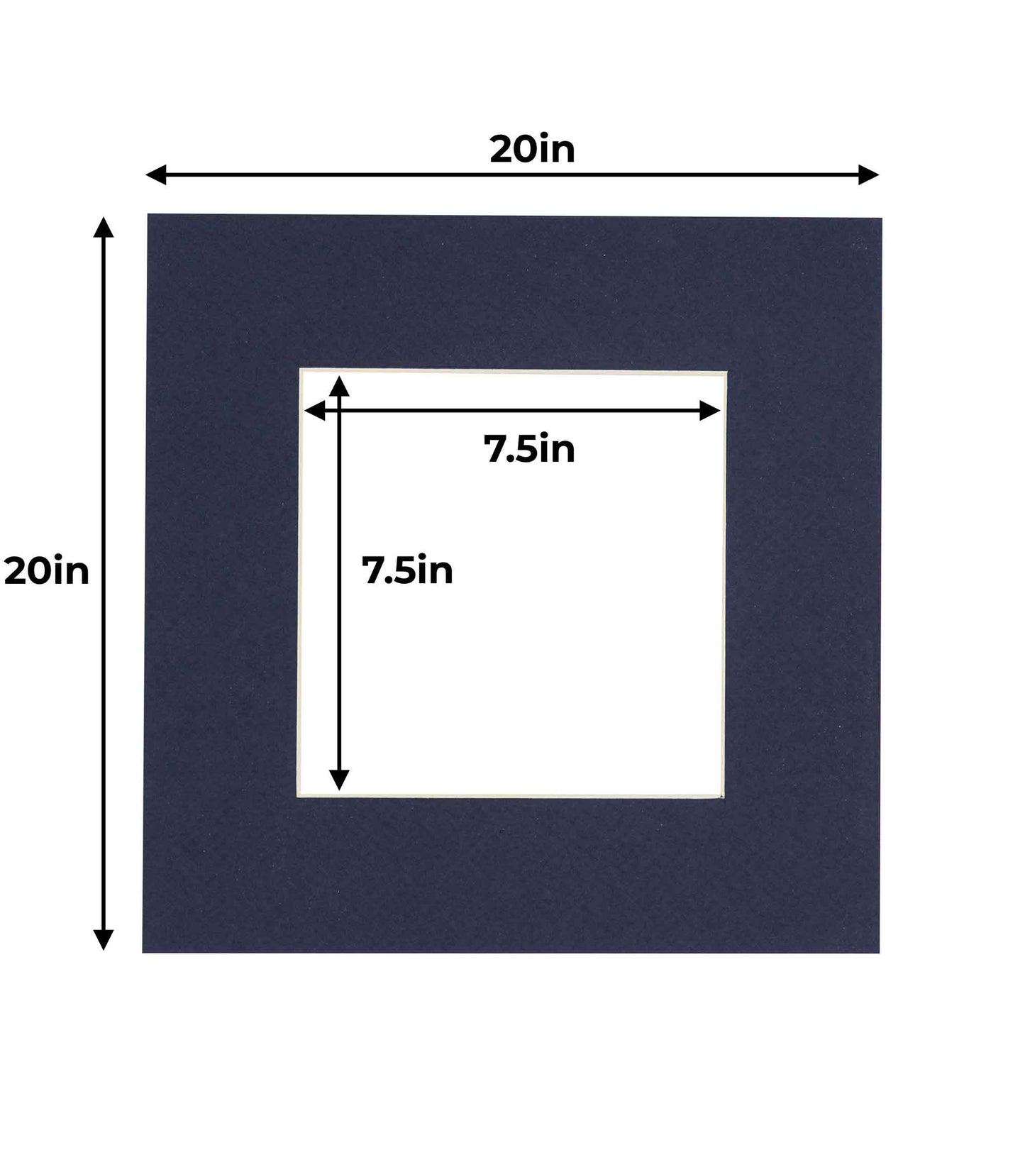 Navy Blue Precut Acid-Free Matboard Set with Clear Bag & Backing