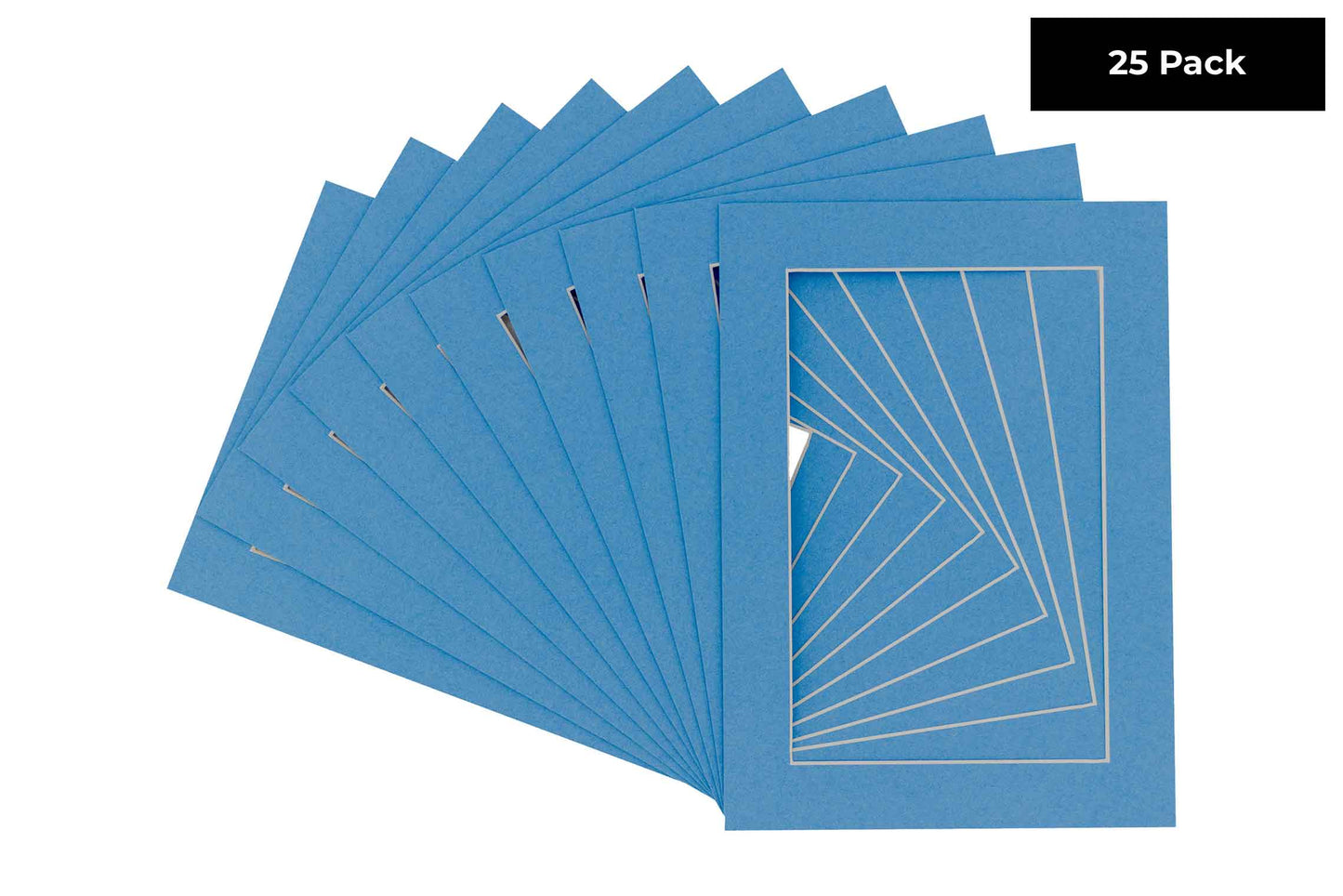 Pack of 25 Bay Blue Precut Acid-Free Matboards