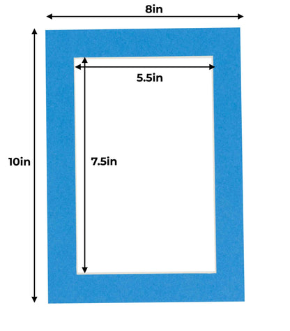 Pack of 10 Bay Blue Precut Acid-Free Matboards