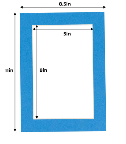 Pack of 10 Bay Blue Precut Acid-Free Matboards