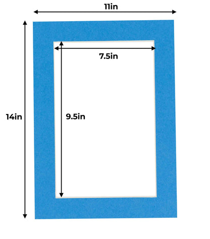 Pack of 10 Bay Blue Precut Acid-Free Matboards