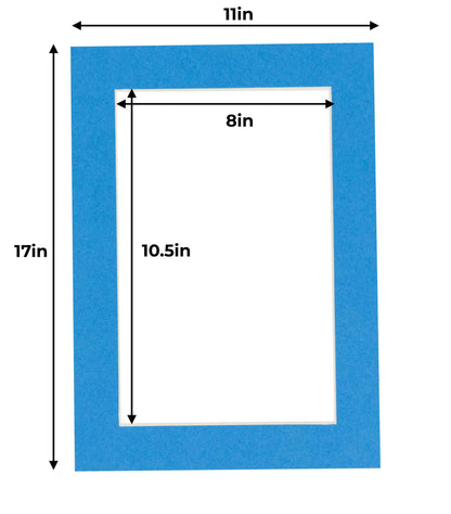 Pack of 10 Bay Blue Precut Acid-Free Matboards