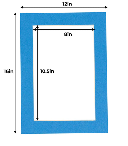 Pack of 10 Bay Blue Precut Acid-Free Matboards