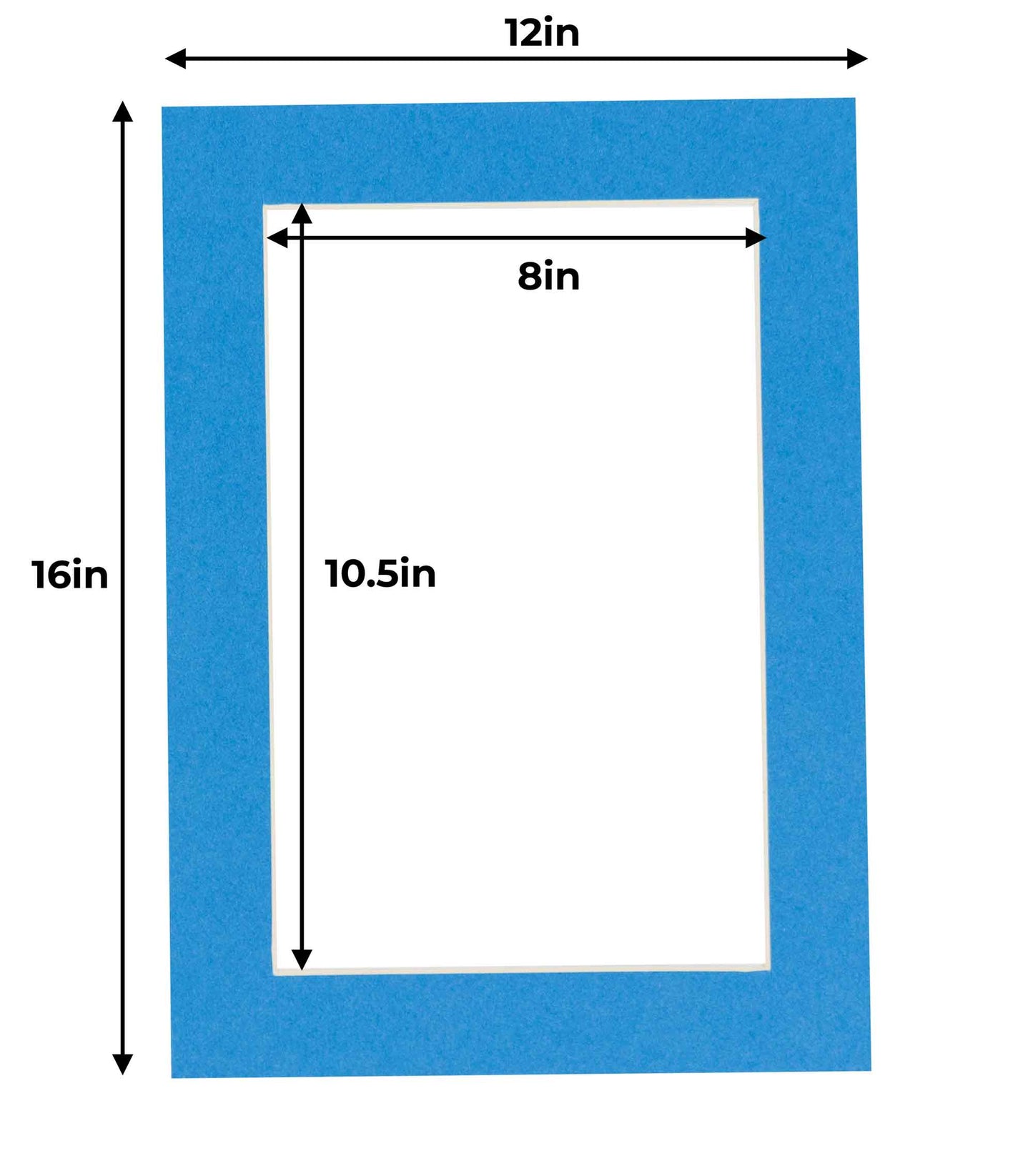Pack of 10 Bay Blue Precut Acid-Free Matboard Set with Clear Bags & Backings