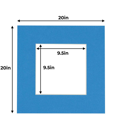 Pack of 25 Bay Blue Precut Acid-Free Matboard Set with Clear Bags & Backings