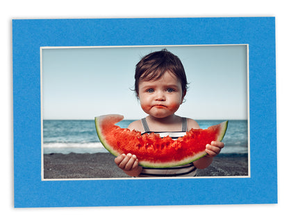Bay Blue Precut Acid-Free Matboard Set with Clear Bag & Backing