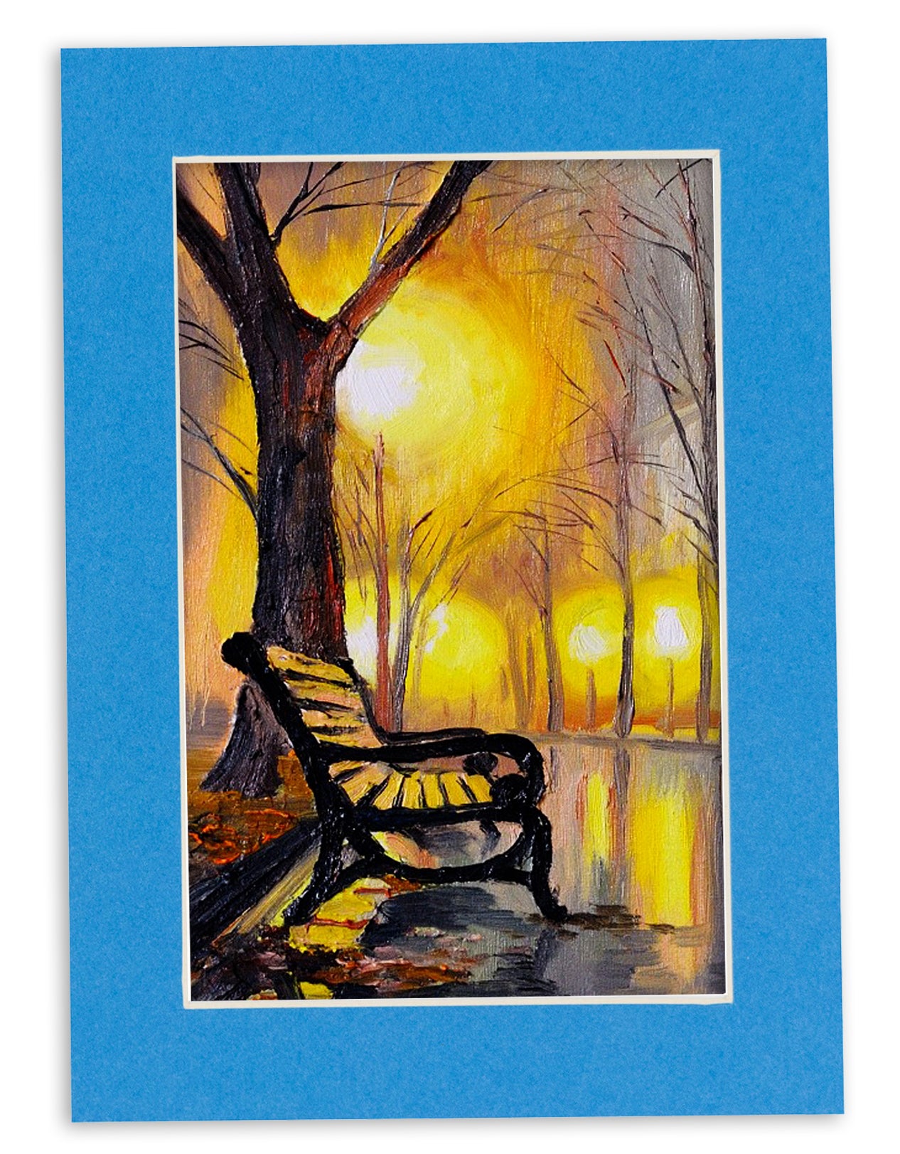 Bay Blue Precut Acid-Free Matboard Set with Clear Bag & Backing