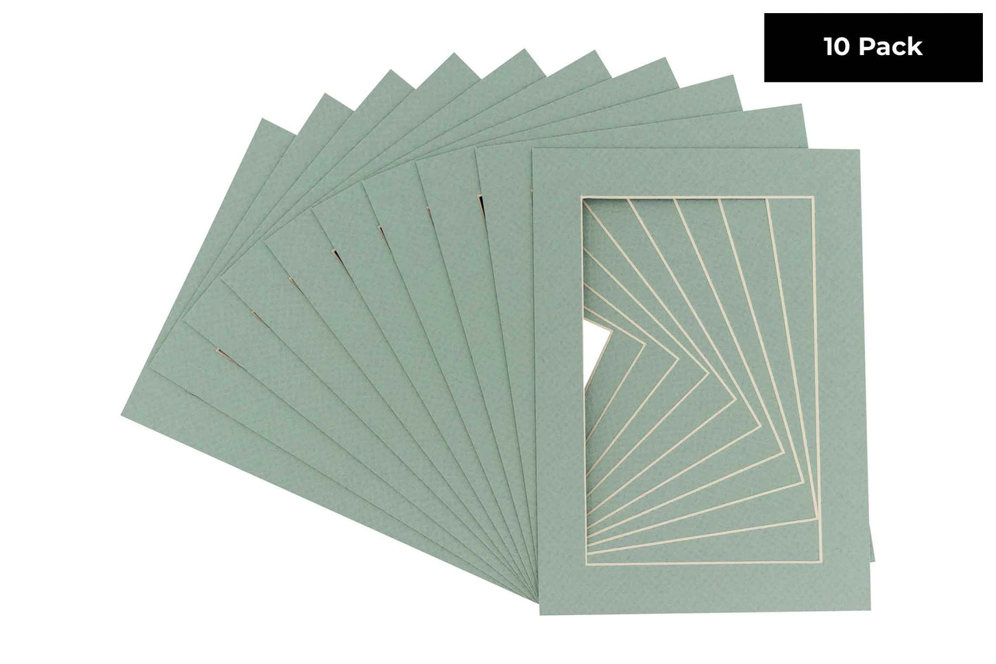 Pack of 10 Seafoam Green Precut Acid-Free Matboard Set with Clear Bags & Backings