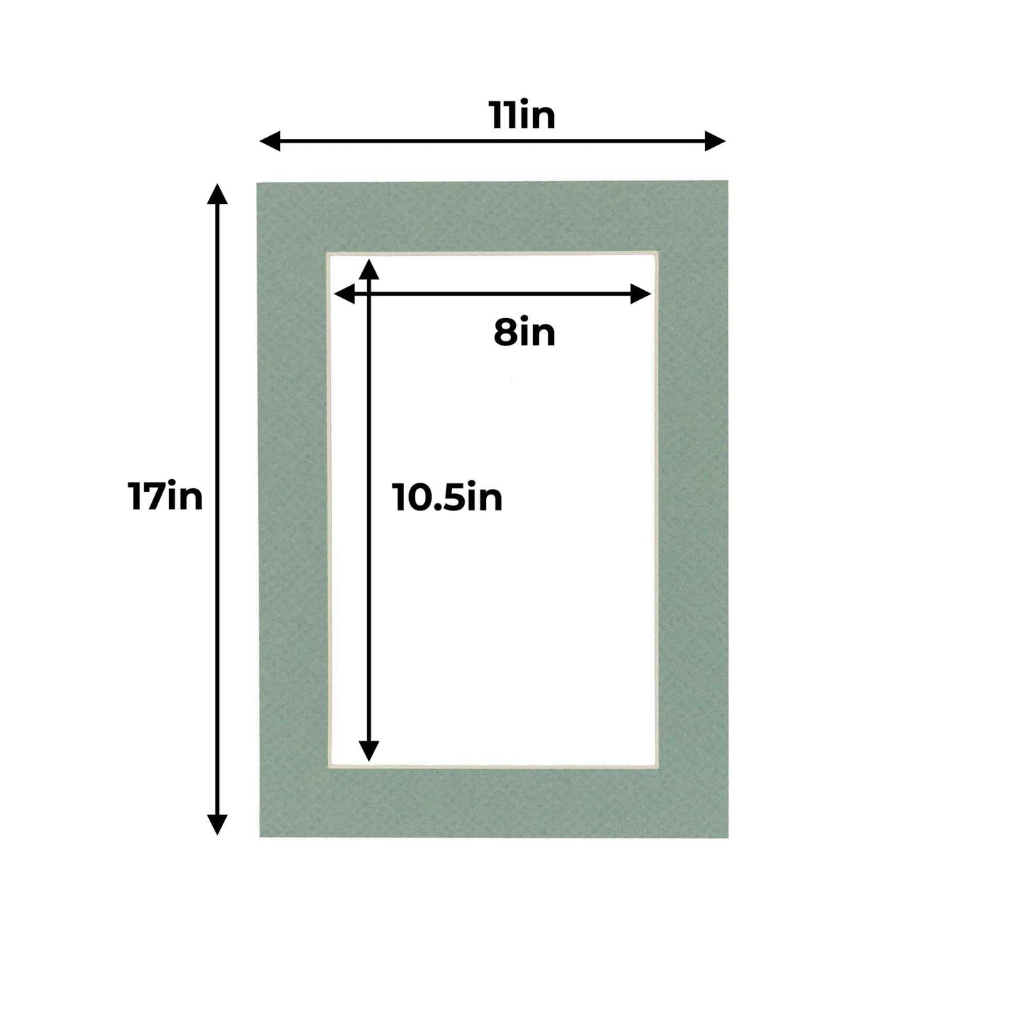Pack of 10 Seafoam Green Precut Acid-Free Matboard Set with Clear Bags & Backings