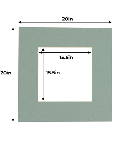 Pack of 10 Seafoam Green Precut Acid-Free Matboard Set with Clear Bags & Backings