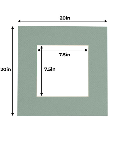 Pack of 10 Seafoam Green Precut Acid-Free Matboard Set with Clear Bags & Backings