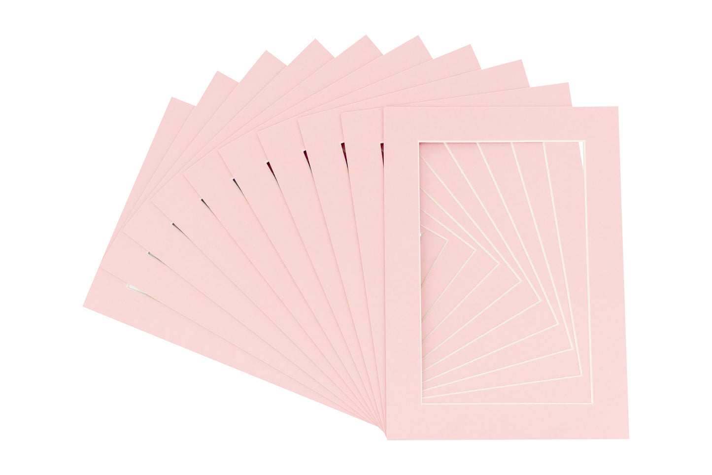 Pack of 25 Pink Precut Acid-Free Matboards