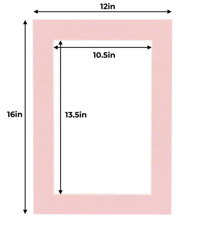 Pack of 10 Pink Precut Acid-Free Matboards