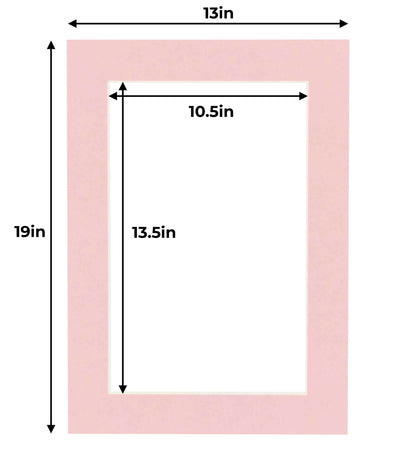 Pack of 25 Pink Precut Acid-Free Matboards