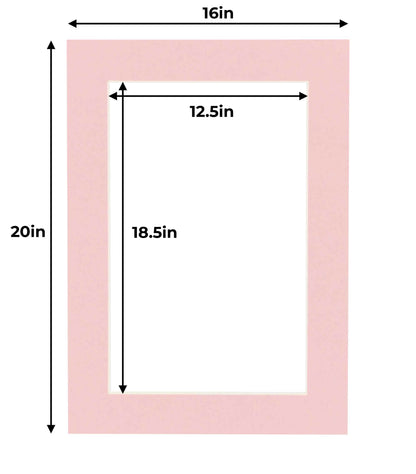 Pink Precut Acid-Free Matboard Set with Clear Bag & Backing