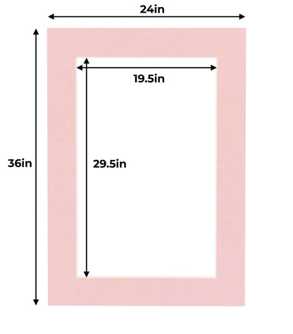 Pack of 25 Pink Precut Acid-Free Matboards