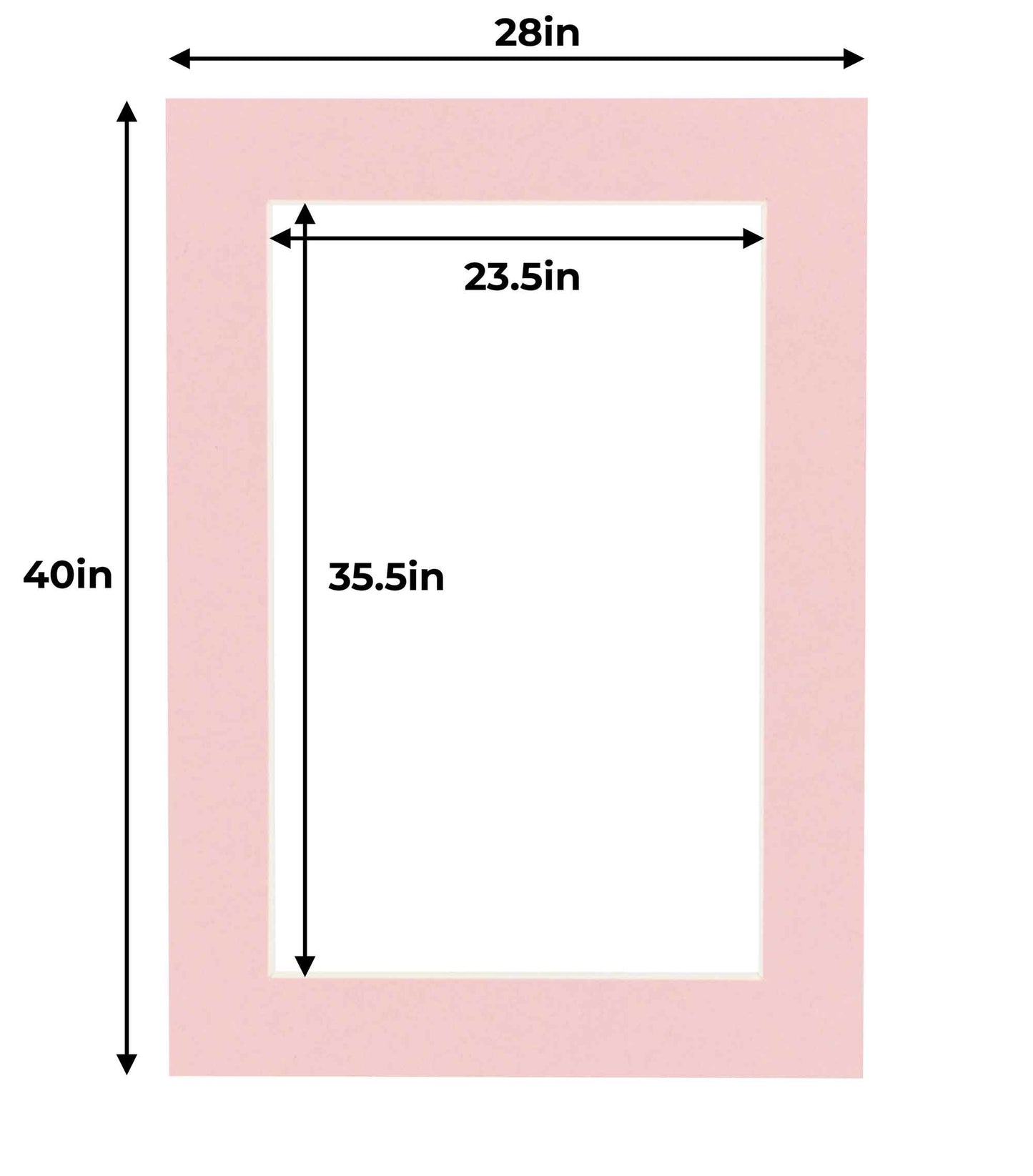 Pack of 10 Pink Precut Acid-Free Matboards