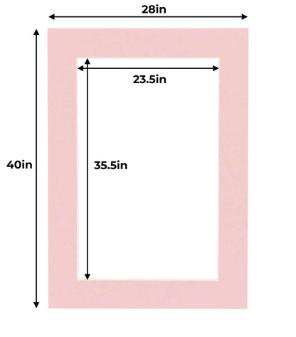 Pack of 10 Pink Precut Acid-Free Matboards