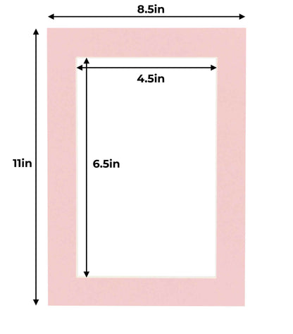 Pink Precut Acid-Free Matboard Set with Clear Bag & Backing