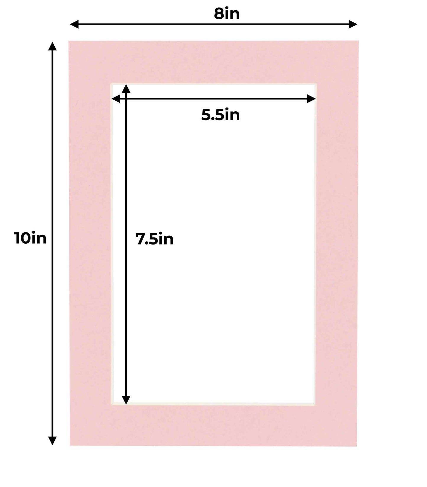 Pack of 25 Pink Precut Acid-Free Matboards