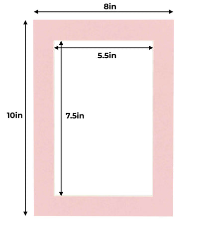 Pack of 25 Pink Precut Acid-Free Matboards