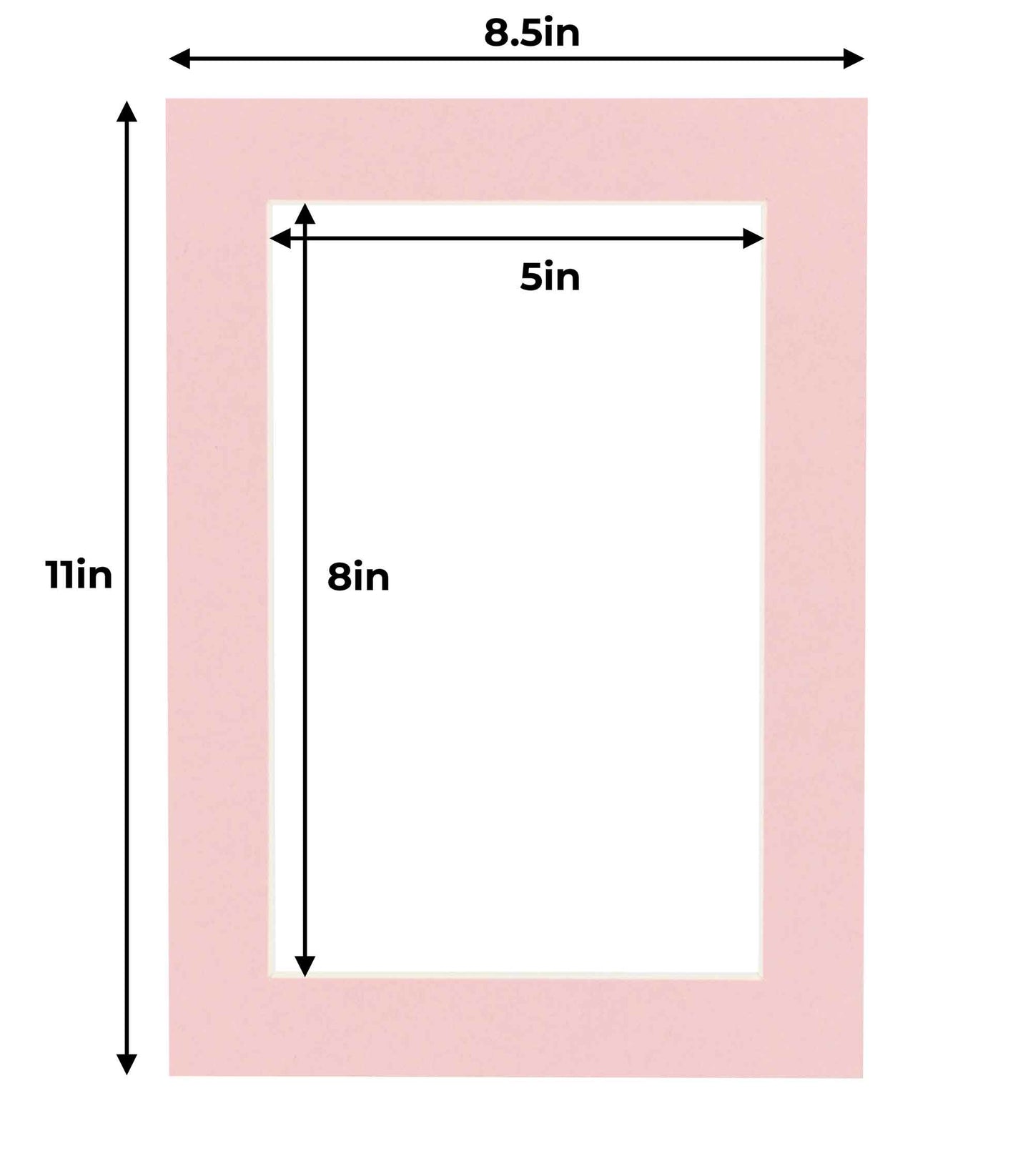 Pack of 10 Pink Precut Acid-Free Matboards