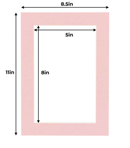 Pack of 10 Pink Precut Acid-Free Matboards