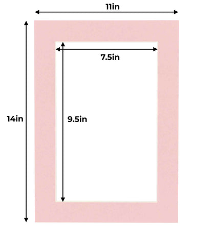 Pink Precut Acid-Free Matboard Set with Clear Bag & Backing