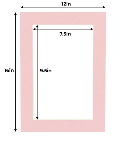 Pink Precut Acid-Free Matboard Set with Clear Bag & Backing
