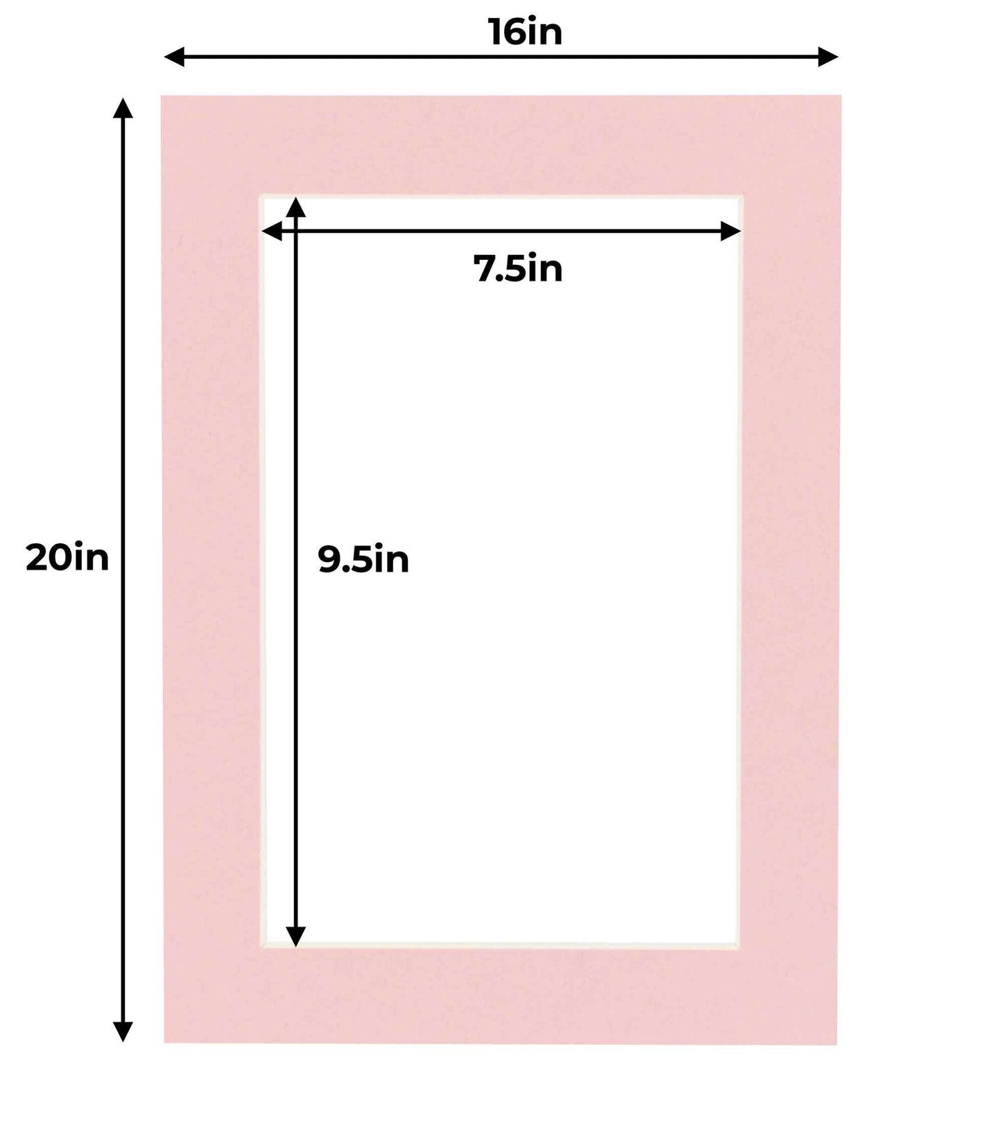 Pack of 25 Pink Precut Acid-Free Matboards