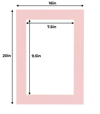 Pack of 10 Pink Precut Acid-Free Matboards