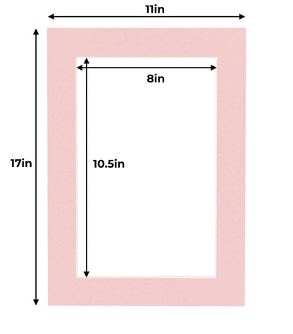 Pink Precut Acid-Free Matboard Set with Clear Bag & Backing