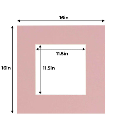 Pack of 25 Pink Precut Acid-Free Matboards