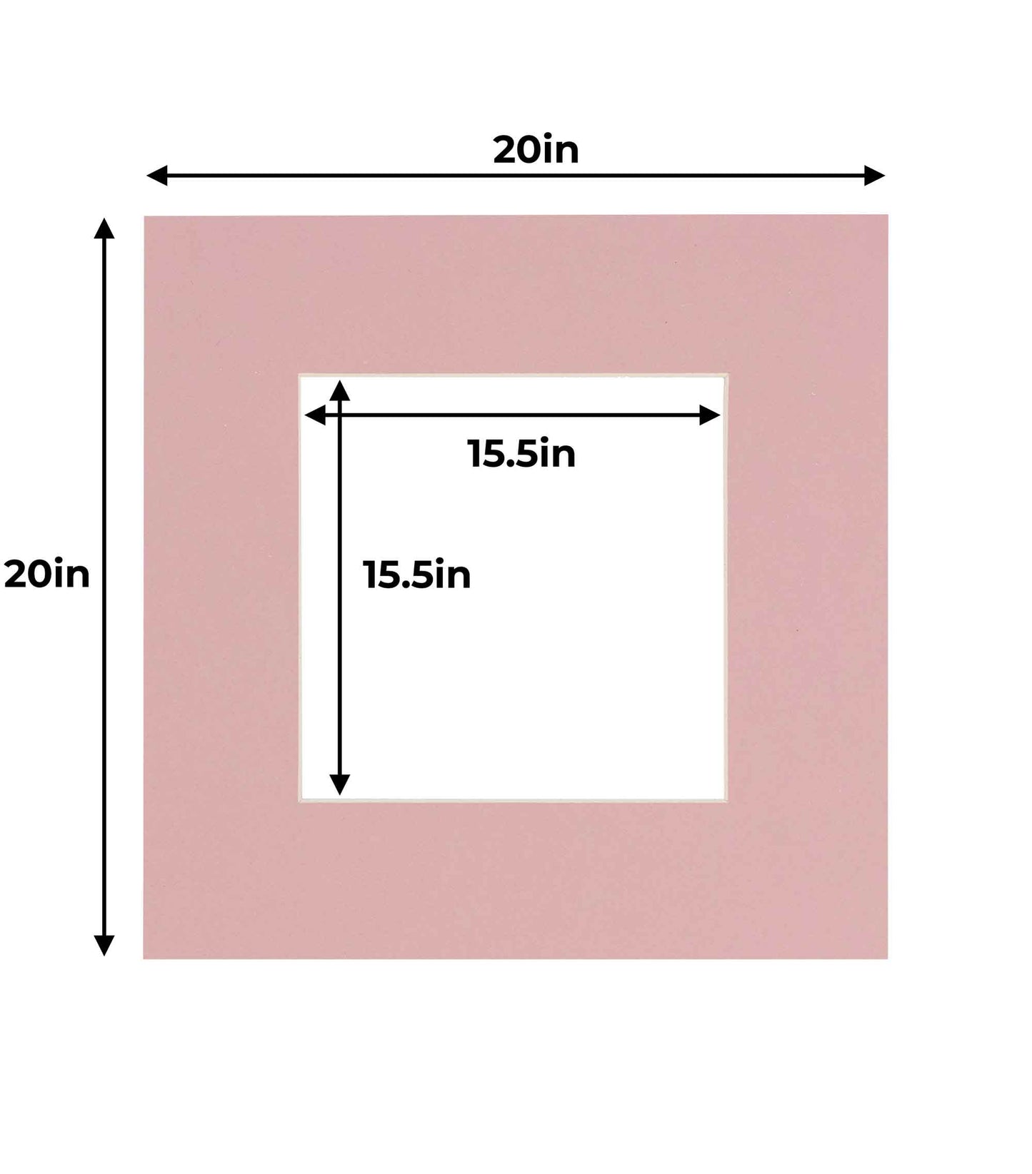 Pack of 25 Pink Precut Acid-Free Matboards