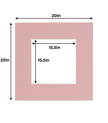 Pack of 25 Pink Precut Acid-Free Matboards