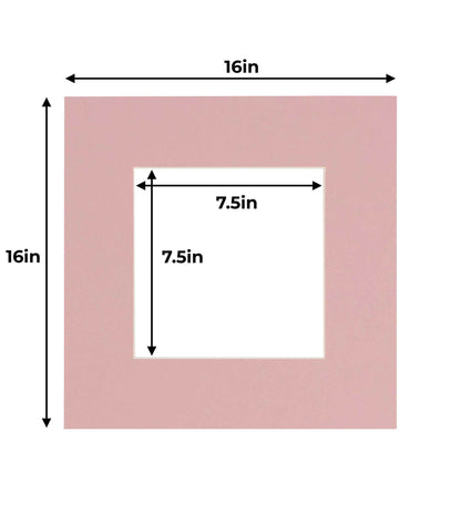 Pack of 25 Pink Precut Acid-Free Matboards