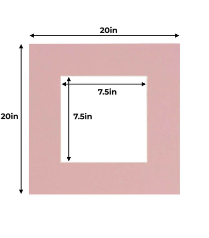 Pack of 25 Pink Precut Acid-Free Matboards