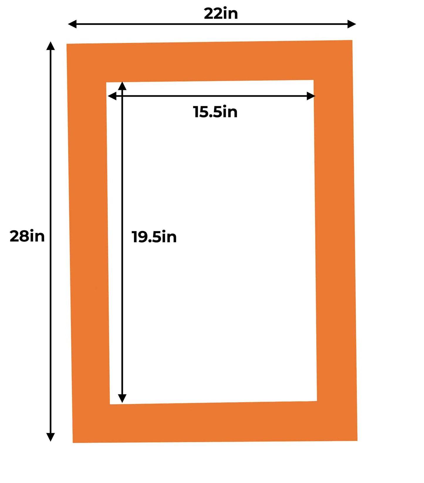 Pack of 10 Orange Precut Acid-Free Matboards