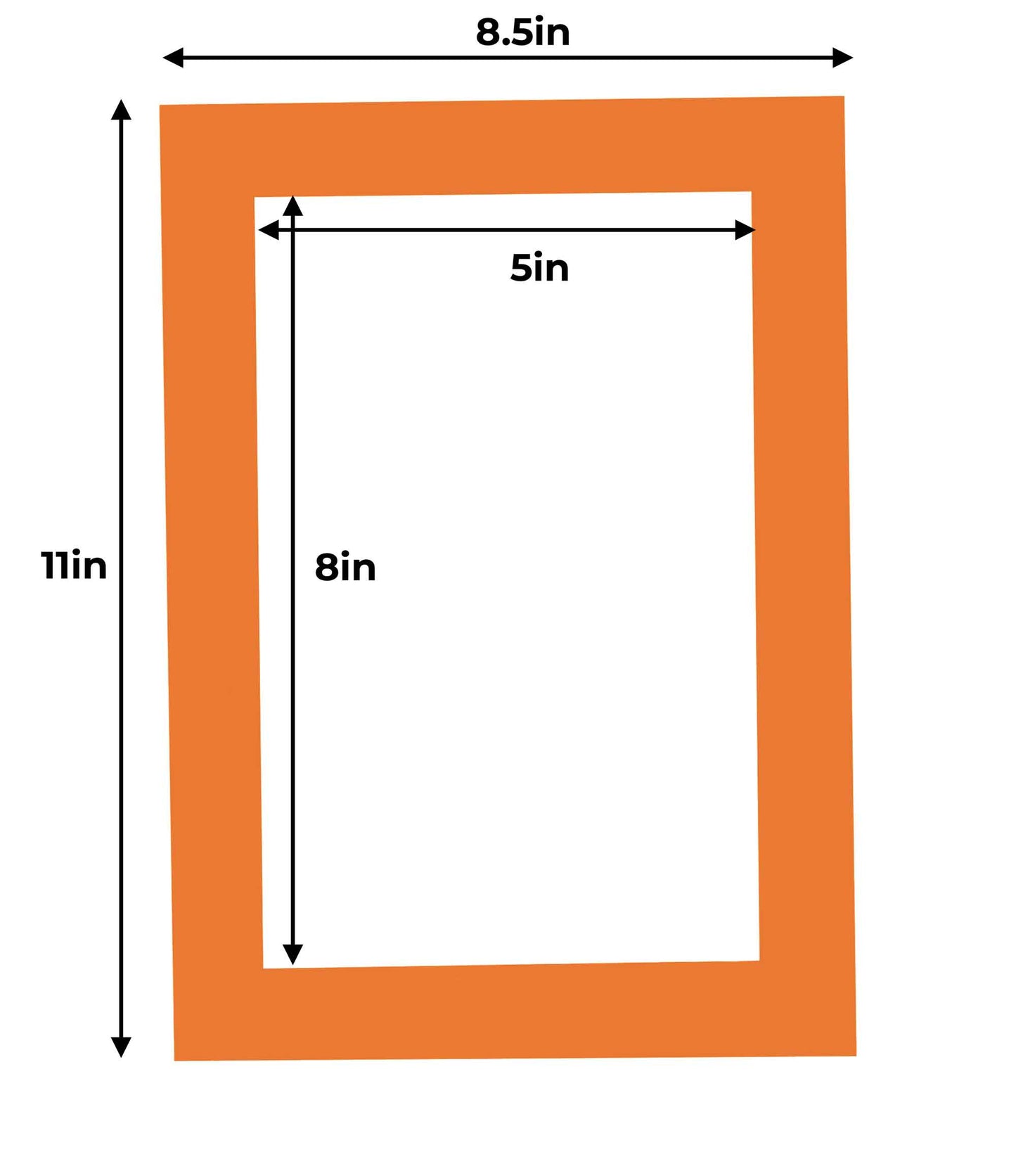 Pack of 10 Orange Precut Acid-Free Matboards