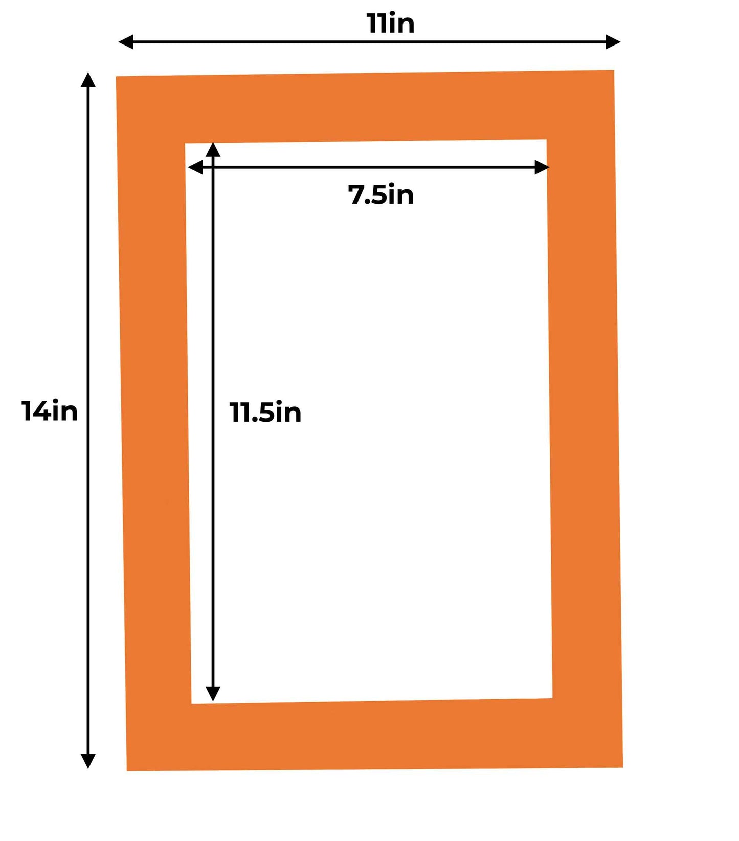 Pack of 10 Orange Precut Acid-Free Matboards